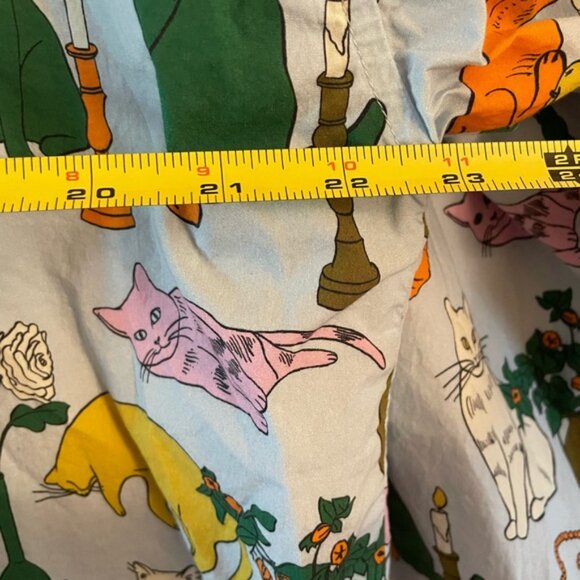 Hanna Andersson Baggu Cat Table Talk Women’s Long Sleeved Button Up Shirt S - Picture 13 of 15